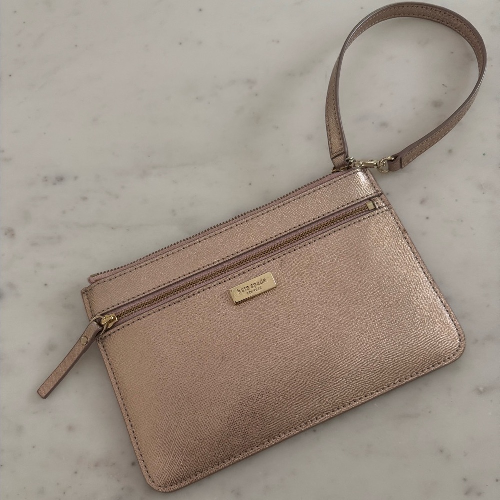 Kate Spade laurel way tinie rose gold wristlet